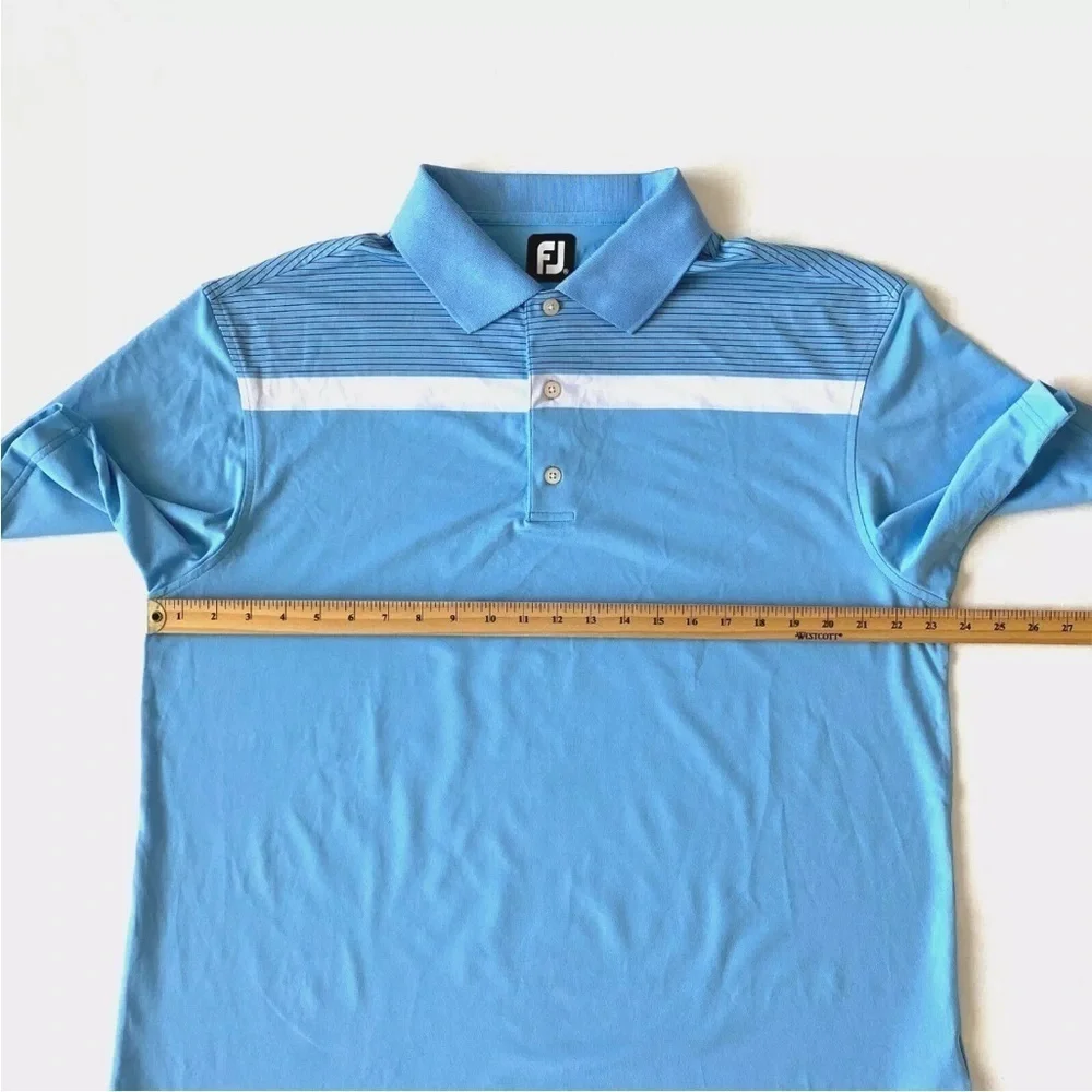 FootJoy FJ Performance Golf Polo Shirt Mens XL Blue Short Sleeve - Picture 7 of 8
